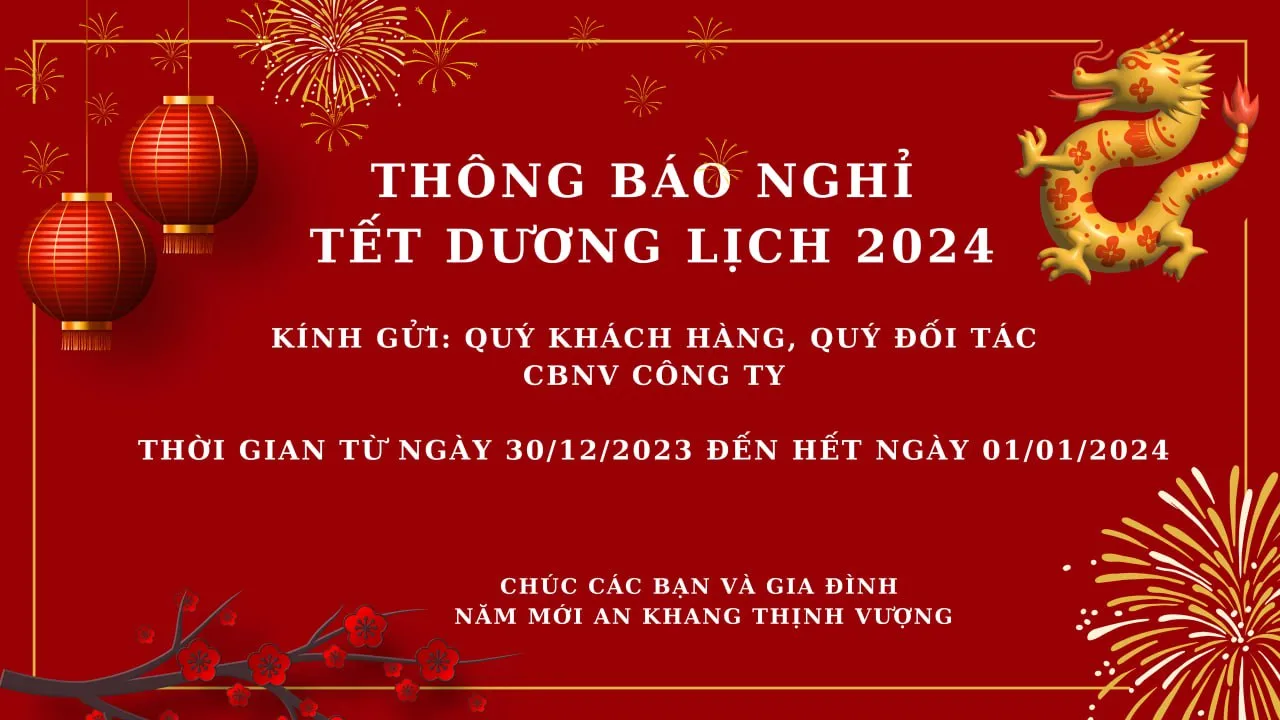 Thông báo nghỉ Tết Dương lịch 2024