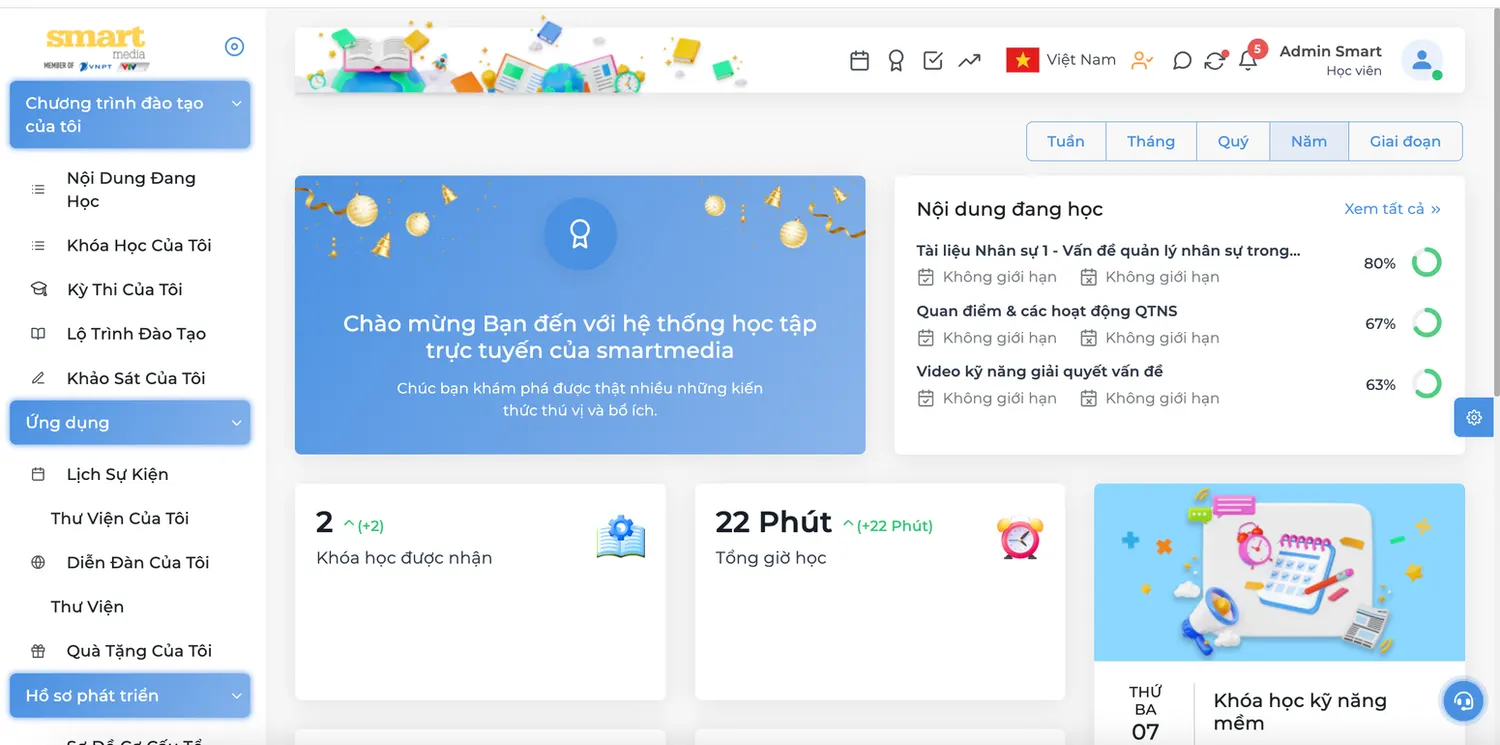Hệ thống LMS SmartMedia
